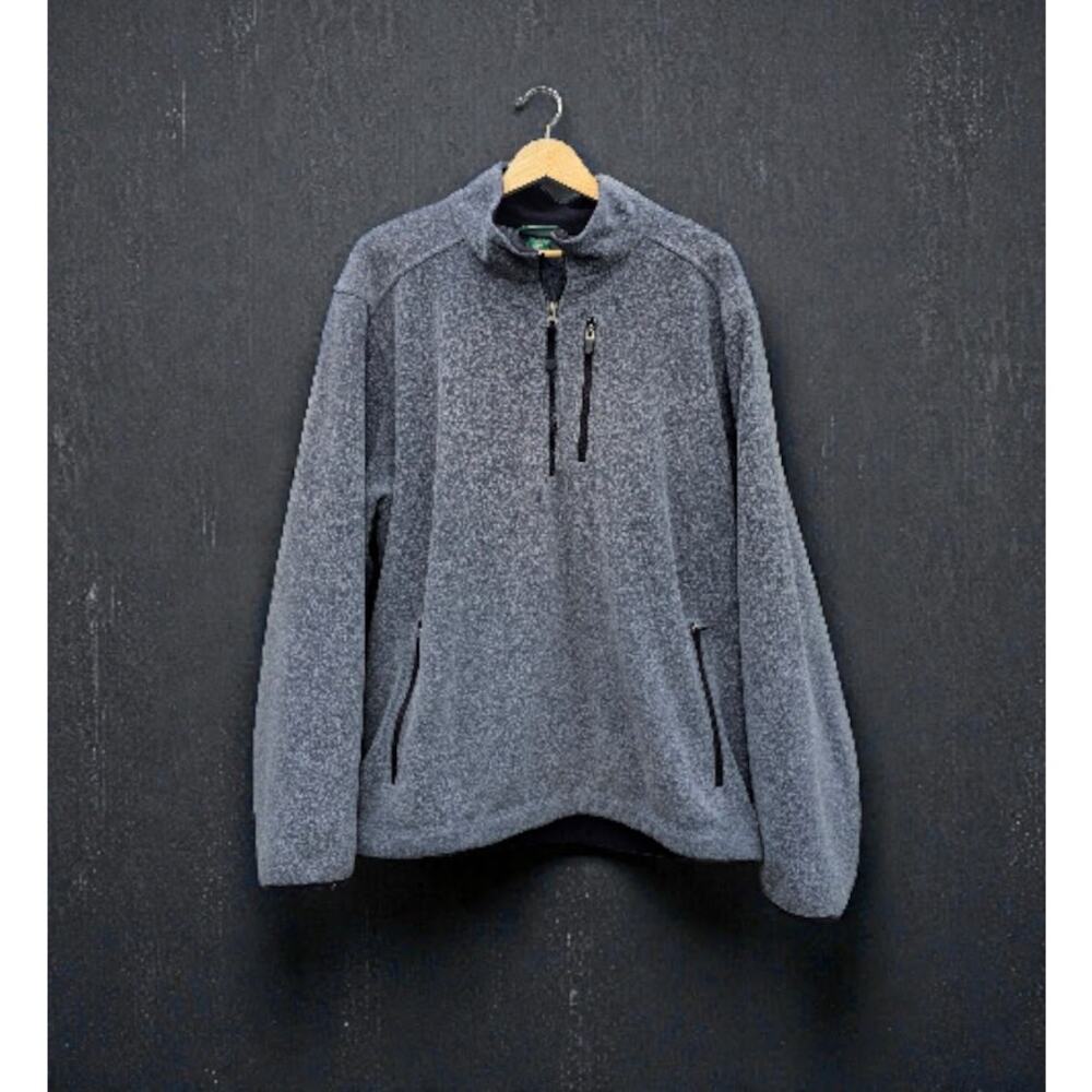 Mens LL Bean Gray Fleece Pullover XL